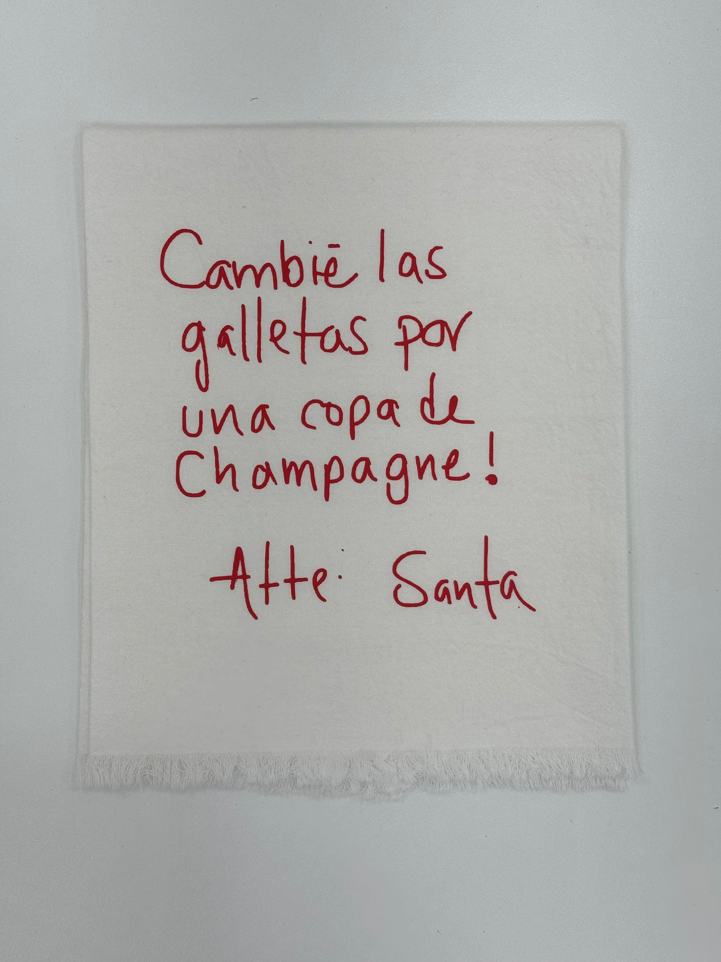 Linen Towel White & Red Atte. Santa