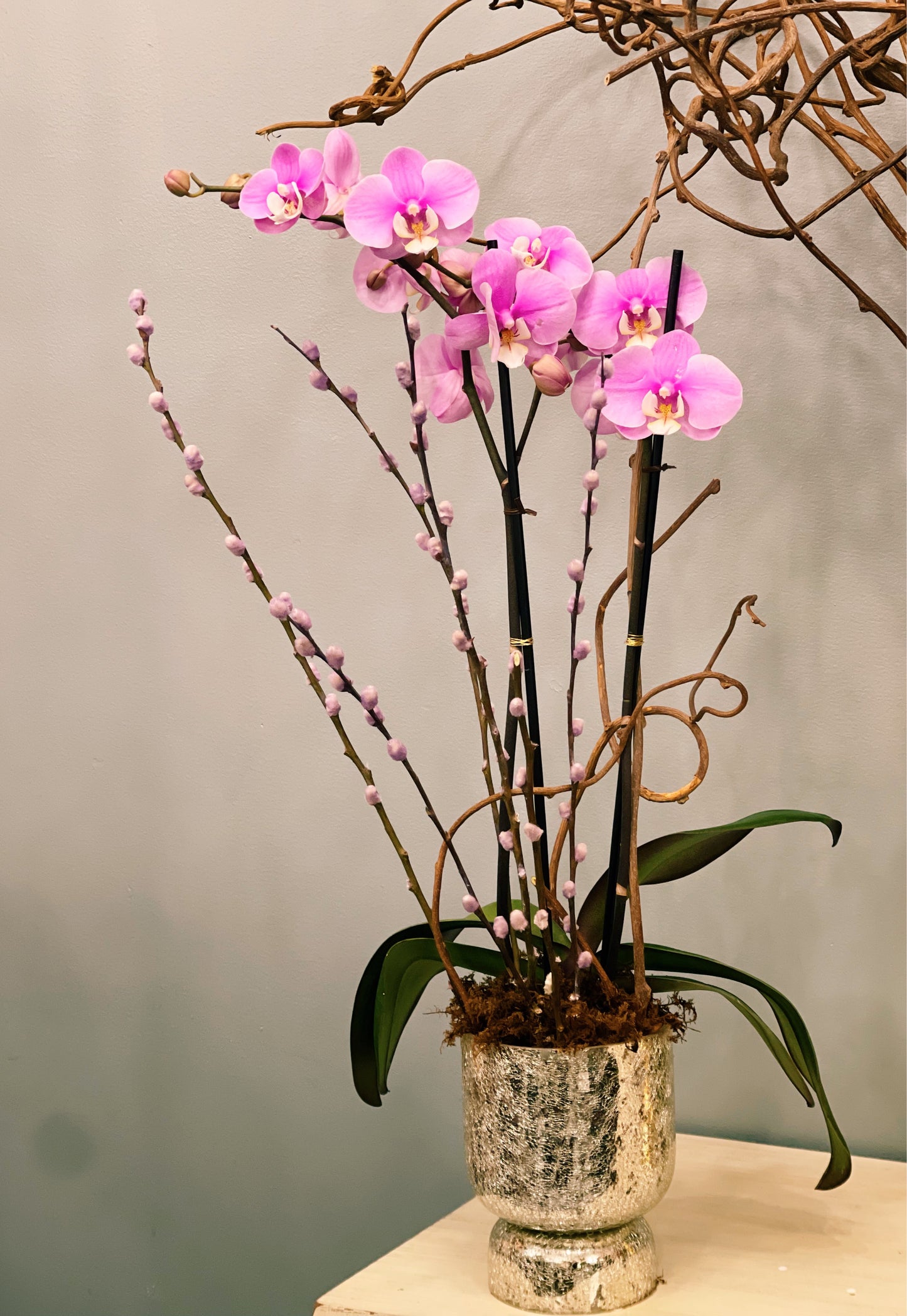 Orquidea Arreglo Vase de espejo
