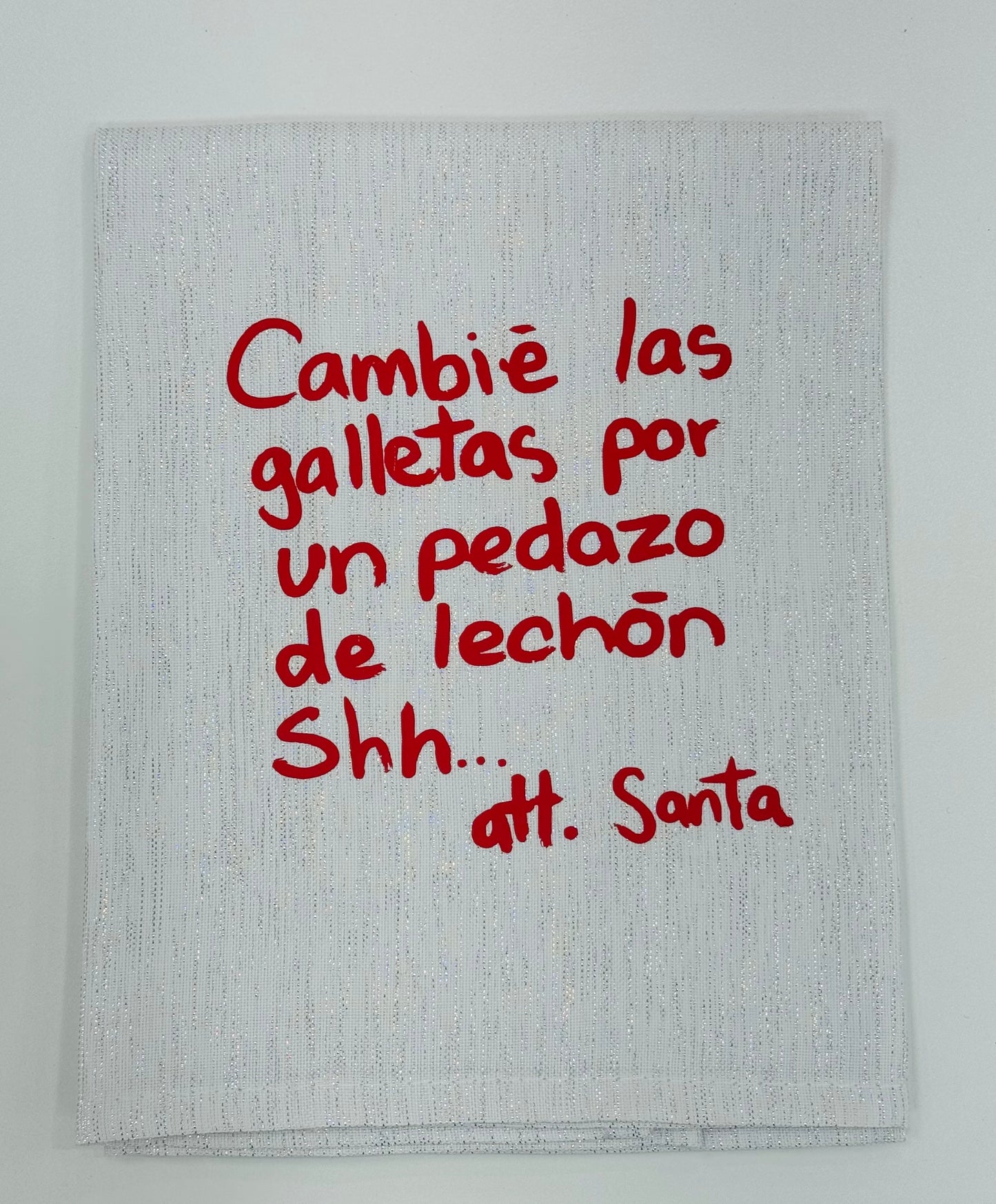 Linen Towel White & Red att. Santa