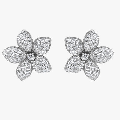 Diamond Flower Petal Earrings