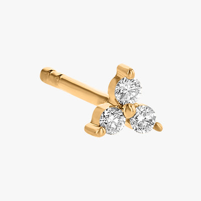 The 18K Gold Mini Trois Diamond Earrings