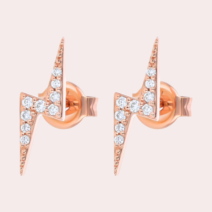 The White Diamond Lightning Bolt Stud