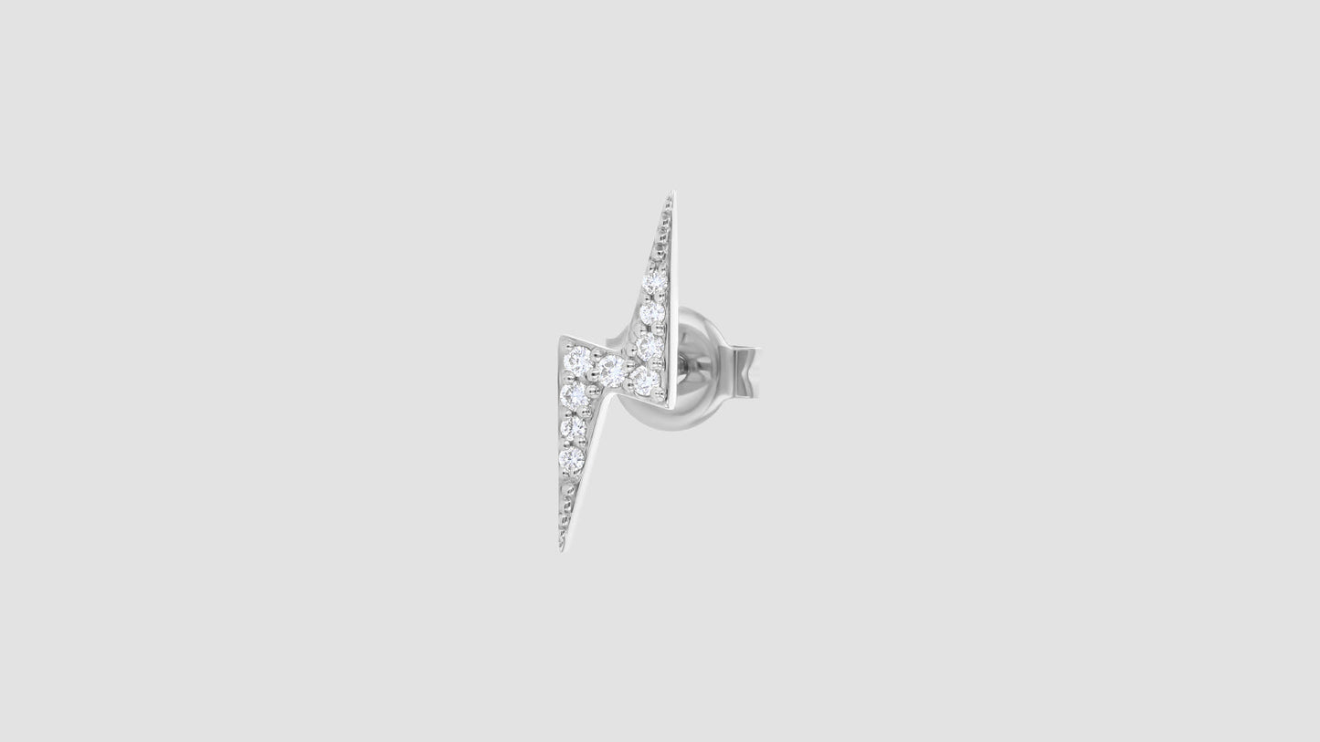 The White Diamond Lightning Bolt Stud