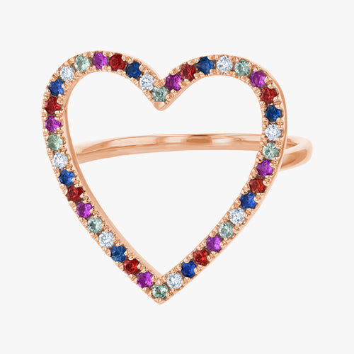 The Open Heart Sapphires Ring