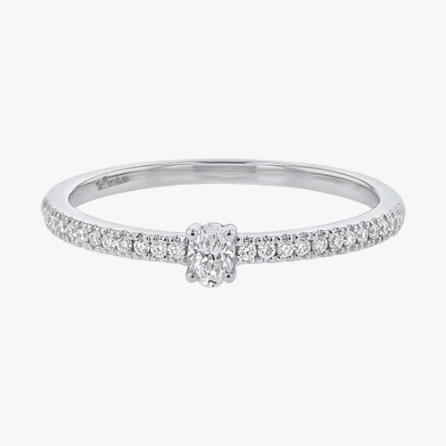 Petite Oval Cut Diamond Ring